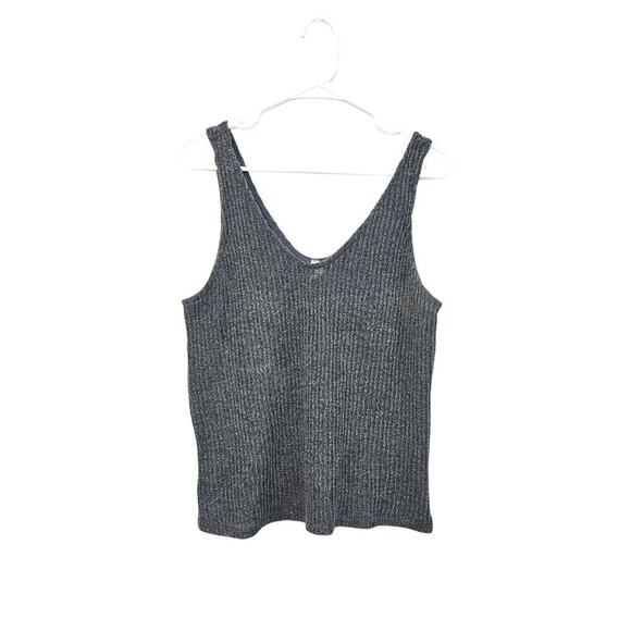 mts Tops - MTS Grey Knit Sleeveless Top Size Large Polyester/Rayon